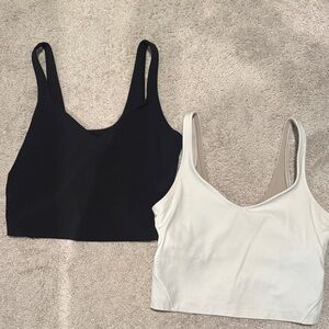 lululemon athletica Black and White Scoop Neck Tank Tops